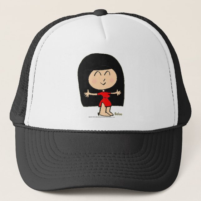 CUTE ASIAN GIRL TRUCKER HAT (Front)