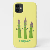 Cute asparagus singing vegetable trio cartoon