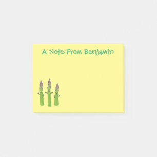 Cute asparagus singing vegetable trio cartoon post-it notes