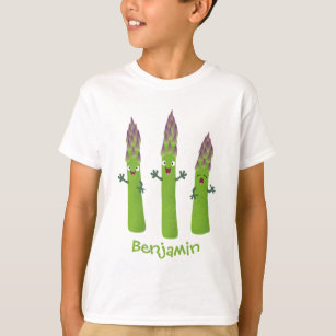Cute asparagus singing vegetable trio cartoon T-Shirt