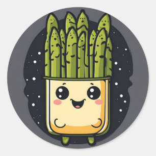 Cute Asparagus Veggie Classic Round Sticker
