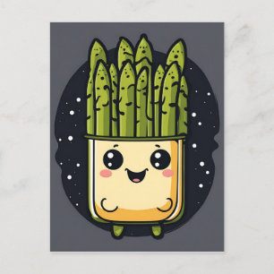 Cute Asparagus Veggie Postcard
