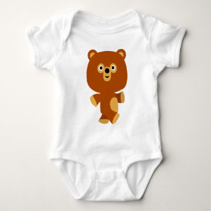 Cute Assertive Cartoon Bear Baby Bodysuit
