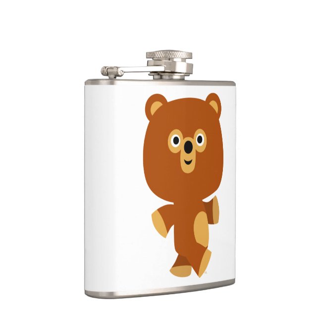 Cute Assertive Cartoon Bear Hip Flask (Right)