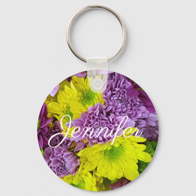 Cute Assorted Daisy Keychain (Front)