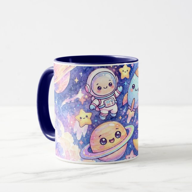 Cute Astronaut and Planets Space Mug (Front Left)