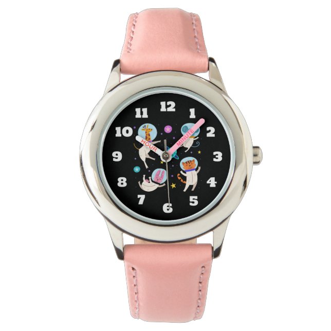 Cute Astronaut Animals Floating in Space Watch (Front)