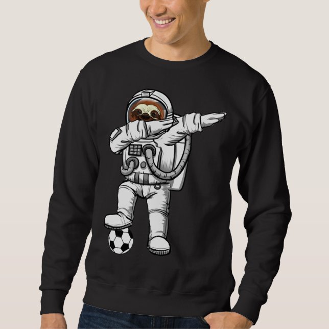 Cute Astronaut Astronomy Dabbing Sloth  Galaxy Soc Sweatshirt (Front)