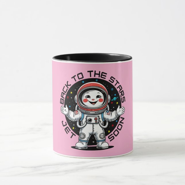 Cute astronaut back to the stars design  mug (Center)