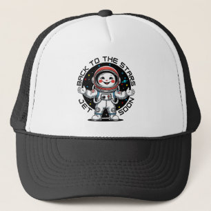 Cute astronaut back to the stars design trucker hat