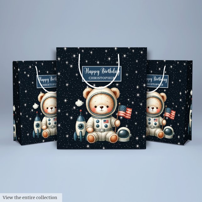 Cute Astronaut Bear Gift Bag for Birthday Party (Cute Astronaut Bear Gift Bag for Birthday Party)