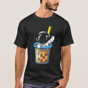 Cute Astronaut Boba Bubble Tea T-Shirt