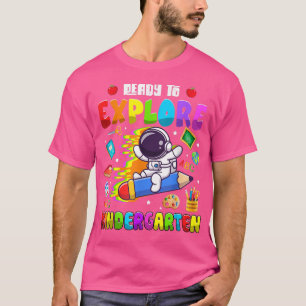 Cute Astronaut Boys Girls Ready to Eplore kinderga T-Shirt