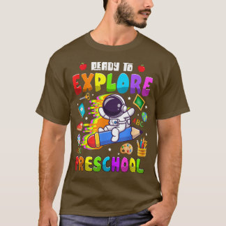 Cute Astronaut Boys Girls Ready to Eplore preschoo T-Shirt