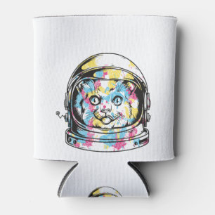 Cute astronaut Cat Can Cooler