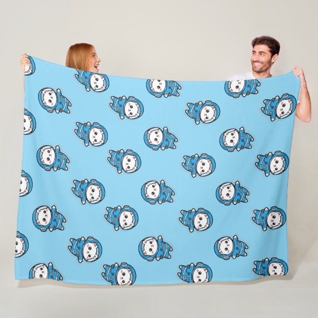 Cute Astronaut Cat Custom Photo Fleece Blanket (In Situ)