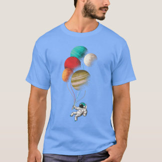 Cute Astronaut Design with Planet Balloons  T-Shirt