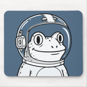 Cute Astronaut Frog Space Adventure Mouse Pad