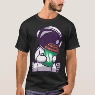 Cute Astronaut Holding Coffee Cup T-Shirt