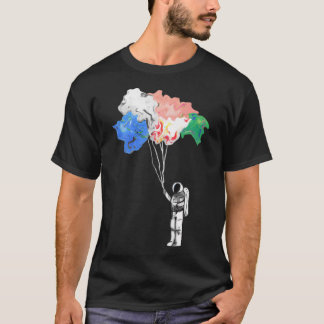 Cute Astronaut Holding Onto Abstract Balloons T-Shirt