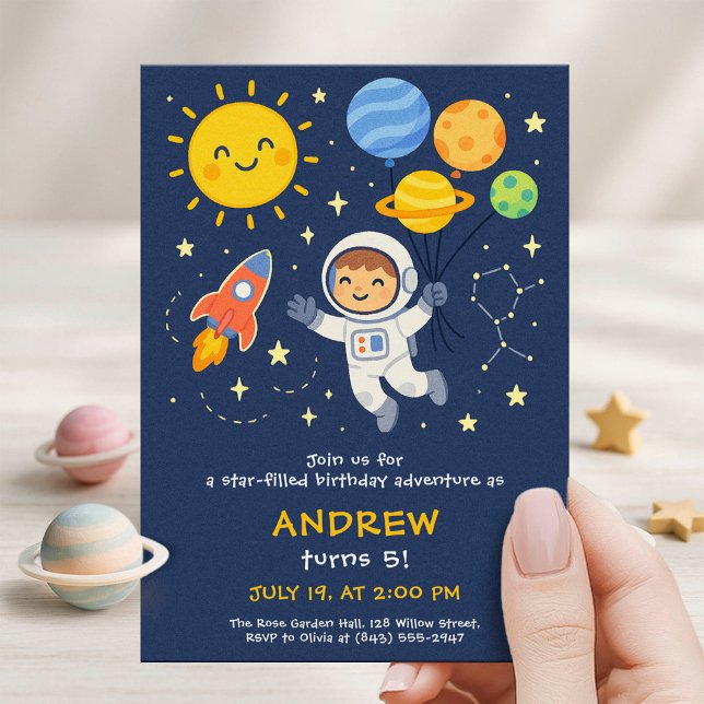Cute Astronaut Kids Birthday Card (Creator Uploaded)