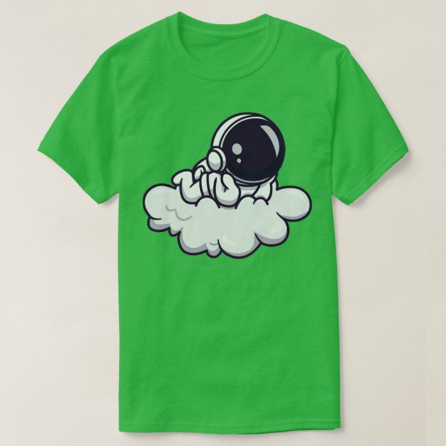 Cute Astronaut Lay On Cloud T-Shirt (Design Front)