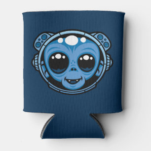 Cute Astronaut Monkey In Space Can Cooler