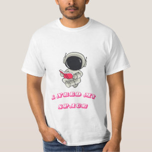 Cute Astronaut Reading – I Need My Space Aesthetic T-Shirt