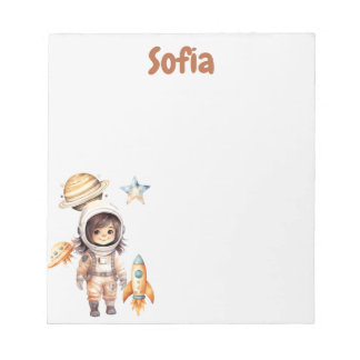 Cute astronaut Space Adventure personalised  Notepad