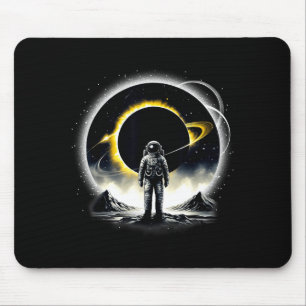 Cute Astronaut Space Eclipse Planet Science Mouse Pad