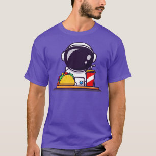 Cute Astronaut With Taco And Soda T-Shirt