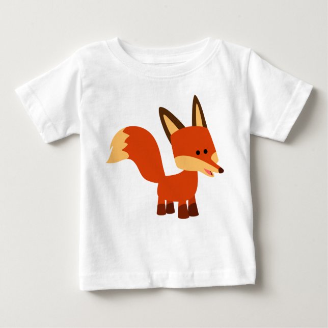 Cute Astute Cartoon Fox Baby T-Shirt (Front)
