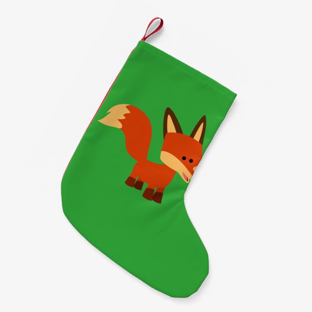 Cute Astute Cartoon Fox Christmas Stocking (Front (Hanging))