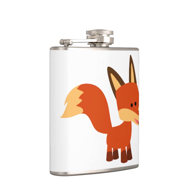 Cute Astute Cartoon Fox Hip Flask (Right)