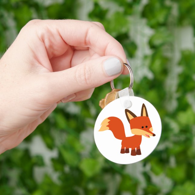 Cute Astute Cartoon Fox Keychain (Hand)