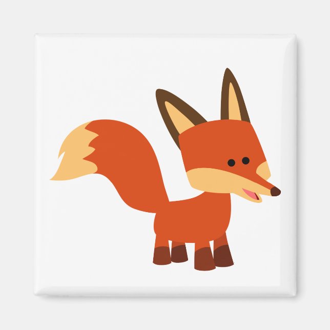 Cute Astute Cartoon Fox Magnet (Front)