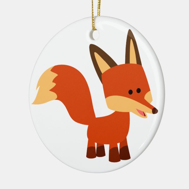 Cute Astute Cartoon Fox Ornament (Left)