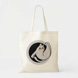 cute athletic cat energetic grey cat happy cat tote bag