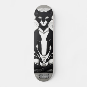 Cute Athletic Yoga Mystic Cat: Skateboard Design"