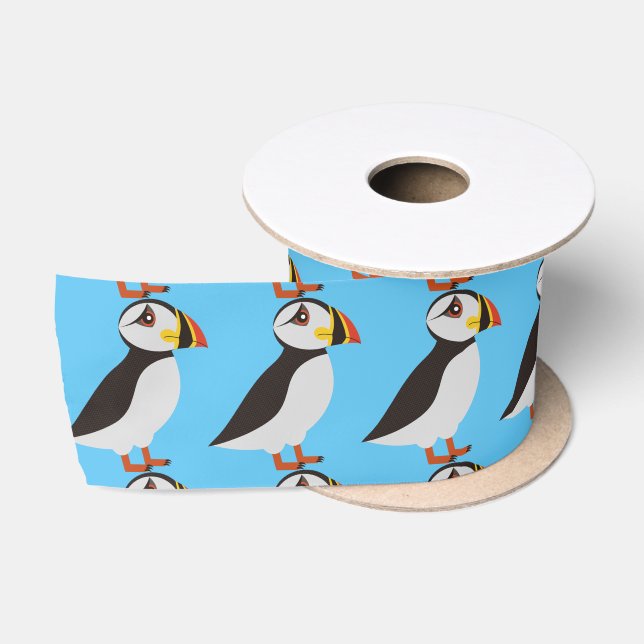 Cute Atlantic puffin design Thunder_Cove Satin Ribbon (Spool)
