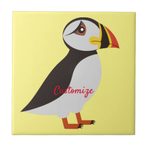 Cute Atlantic puffin design Thunder_Cove Tile