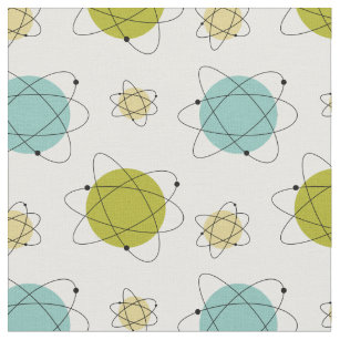 Cute Atomic Mid Century Modern Pattern Fabric