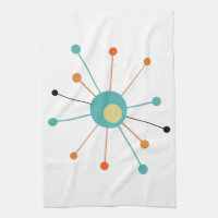 Cute Atomic Star Retro Turquoise Orange Midcentury