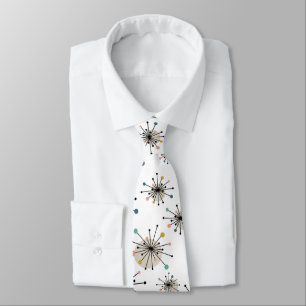 Cute Atomic Starburst Retro Mid Century Modern Tie