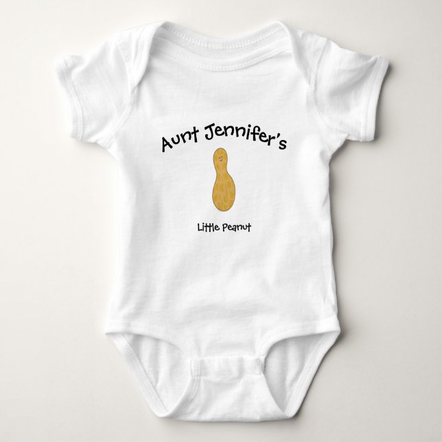 Cute Aunt Baby Newborn Little Peanut Niece Nephew Bodysuit (Front)