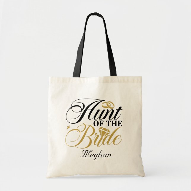 cute Aunt Bride add name Wedding Tote Bag (Front)