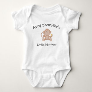 Cute Aunt Newborn Niece Nephew Monkey Cartoon Baby Bodysuit