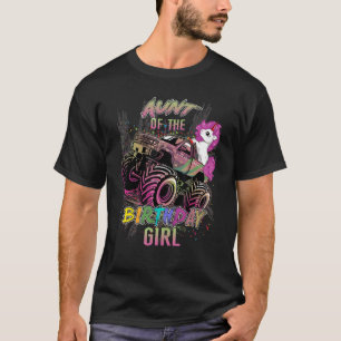 Cute Aunt Of A Monster Truck Girl Birthday Girl Un T-Shirt