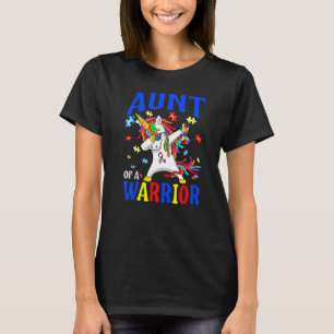 Cute Aunt Of A Warrior Unicorn Autism Awareness T-Shirt