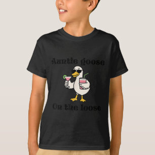 Cute Auntie Goose On The Loose Aunt Silly Goose Mo T-Shirt